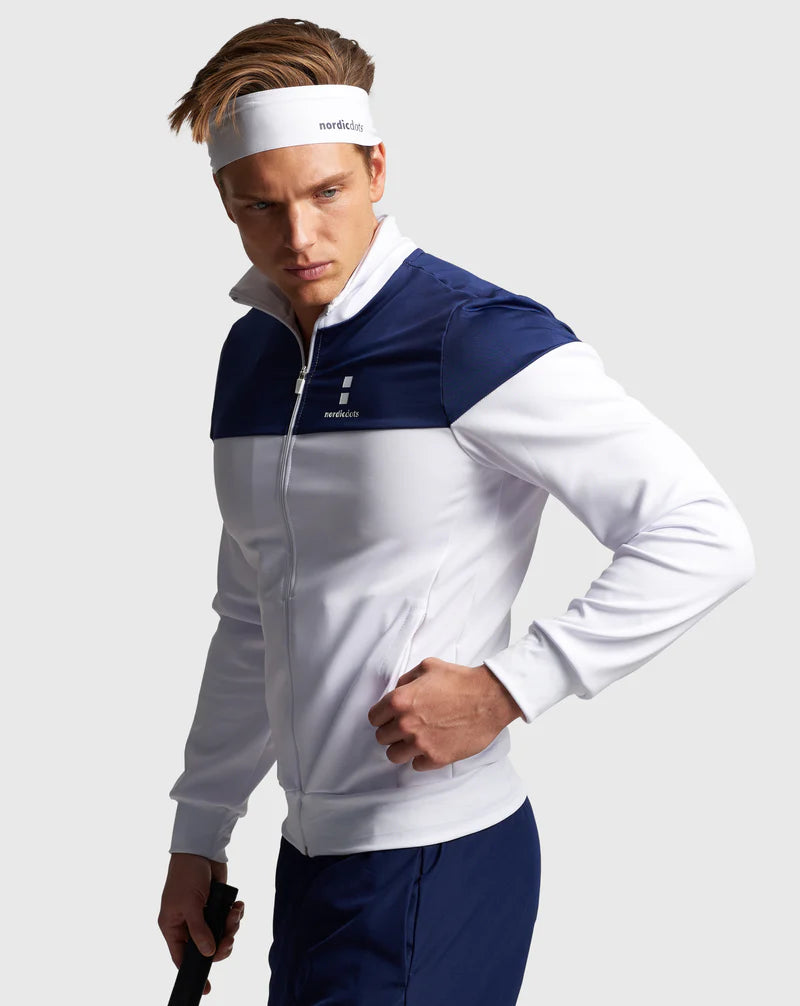 Chaqueta Deportiva Hombre Off Court Blanca/Azul