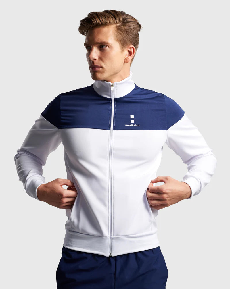 Chaqueta Deportiva Hombre Off Court Blanca/Azul