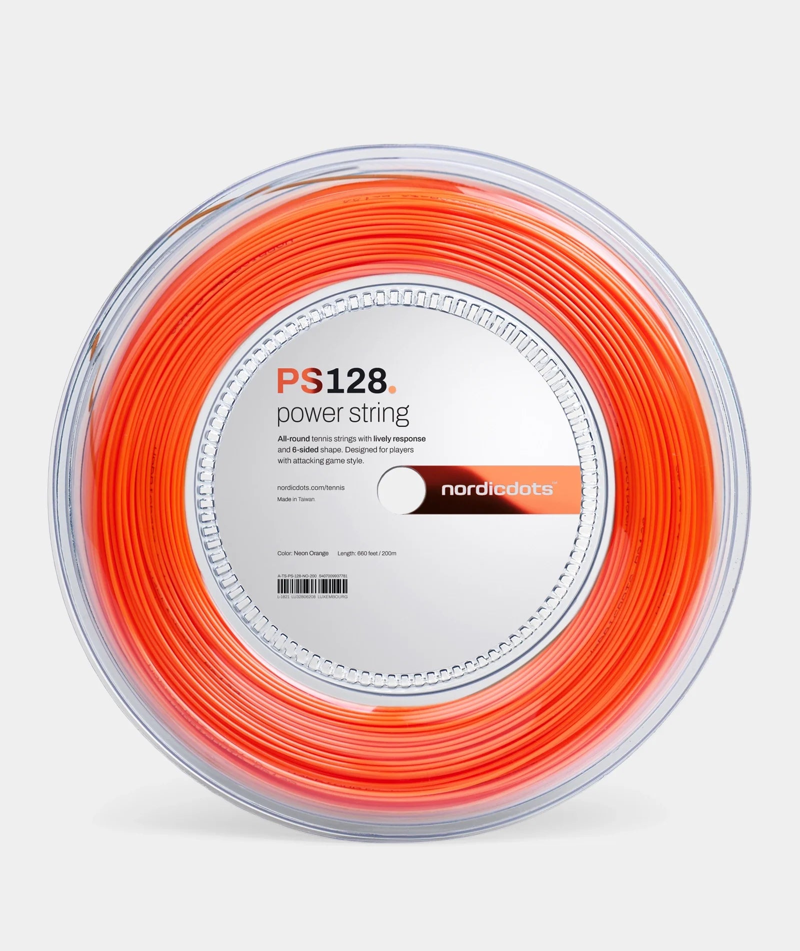 nordicdots power tennis string PS128 neon orange