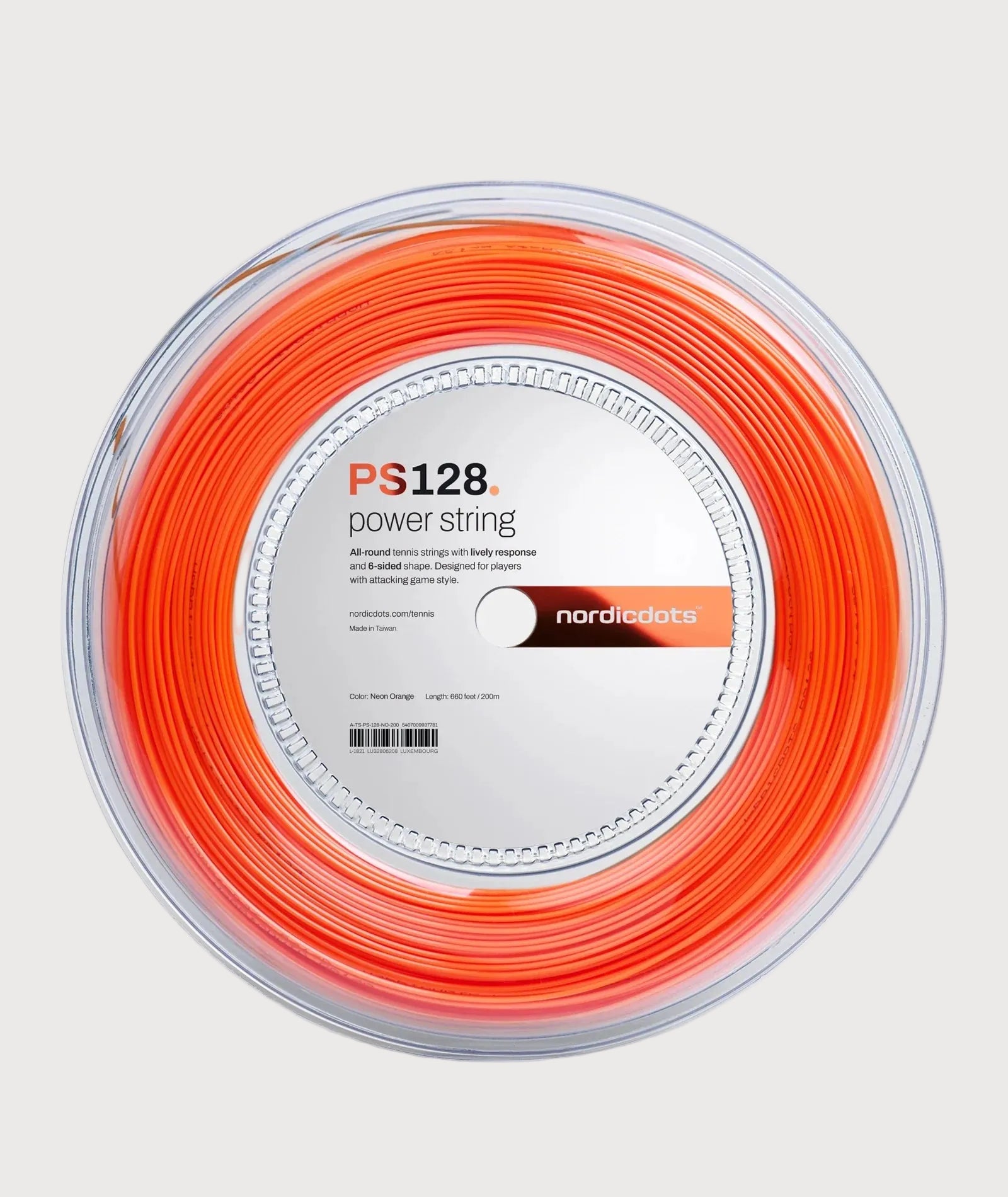 nordicdots power tennis string PS128 neon orange