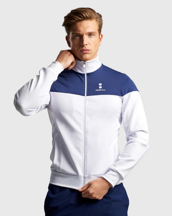 Chaqueta Deportiva Hombre Off Court Blanca/Azul