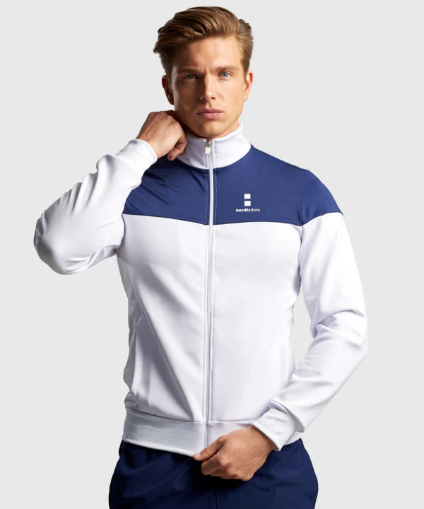 Chaqueta Deportiva Hombre Off Court Blanca/Azul